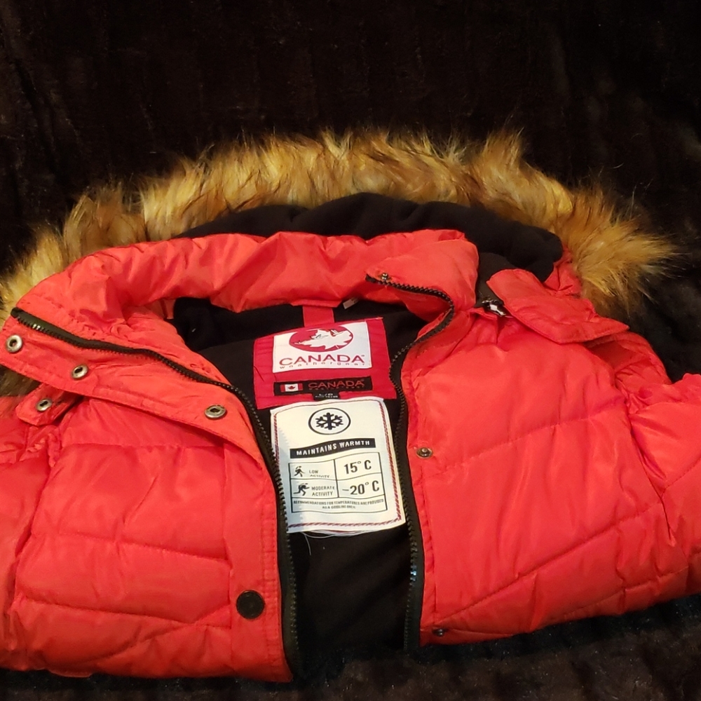 Red puffy vest
